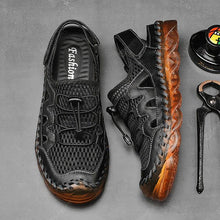 Load image into Gallery viewer, Men's Rubber Toe Cap Mesh Splicing Slippers Outdoor Water Sandals