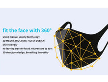 Load image into Gallery viewer, 5pcs Washable Earloop Face Mask Reusable Dust-Proof Cotton Mouth Mask Breathable Fashion Black Masks For Adults Festival Mascara