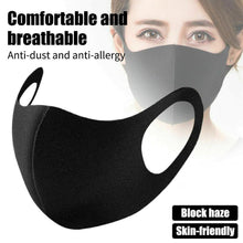 Load image into Gallery viewer, 5pcs Washable Earloop Face Mask Reusable Dust-Proof Cotton Mouth Mask Breathable Fashion Black Masks For Adults Festival Mascara