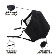 Load image into Gallery viewer, Nose Wire Pollution Mask / Pack of 2 - Adult - 4 Activated Carbon Filters PM2.5 - Washable and Reusable