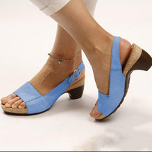 Load image into Gallery viewer, Women's Elegant Low Chunky Heel Comfy Sandals