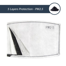 Load image into Gallery viewer, Nose Wire Pollution Mask / Pack of 2 - Adult - 4 Activated Carbon Filters PM2.5  - Washable and Reusable
